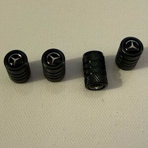 Mercedes Benz Valve Stem Caps in Black Set of 4 NWT